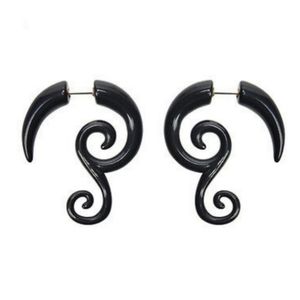 👂🏻 Black Spiral Faux Gauge Earrings